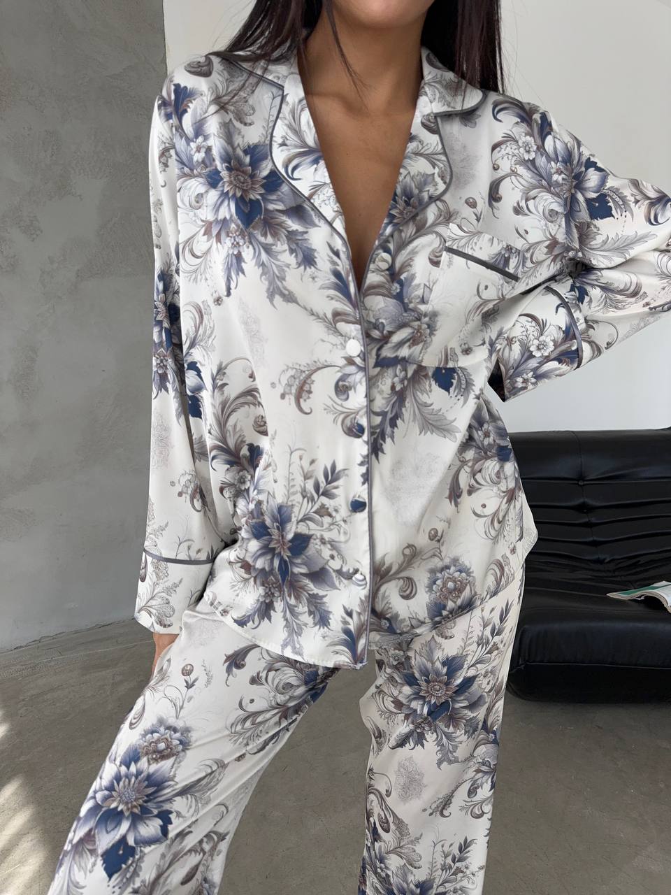 2Pcs Luxury Satin Pajama