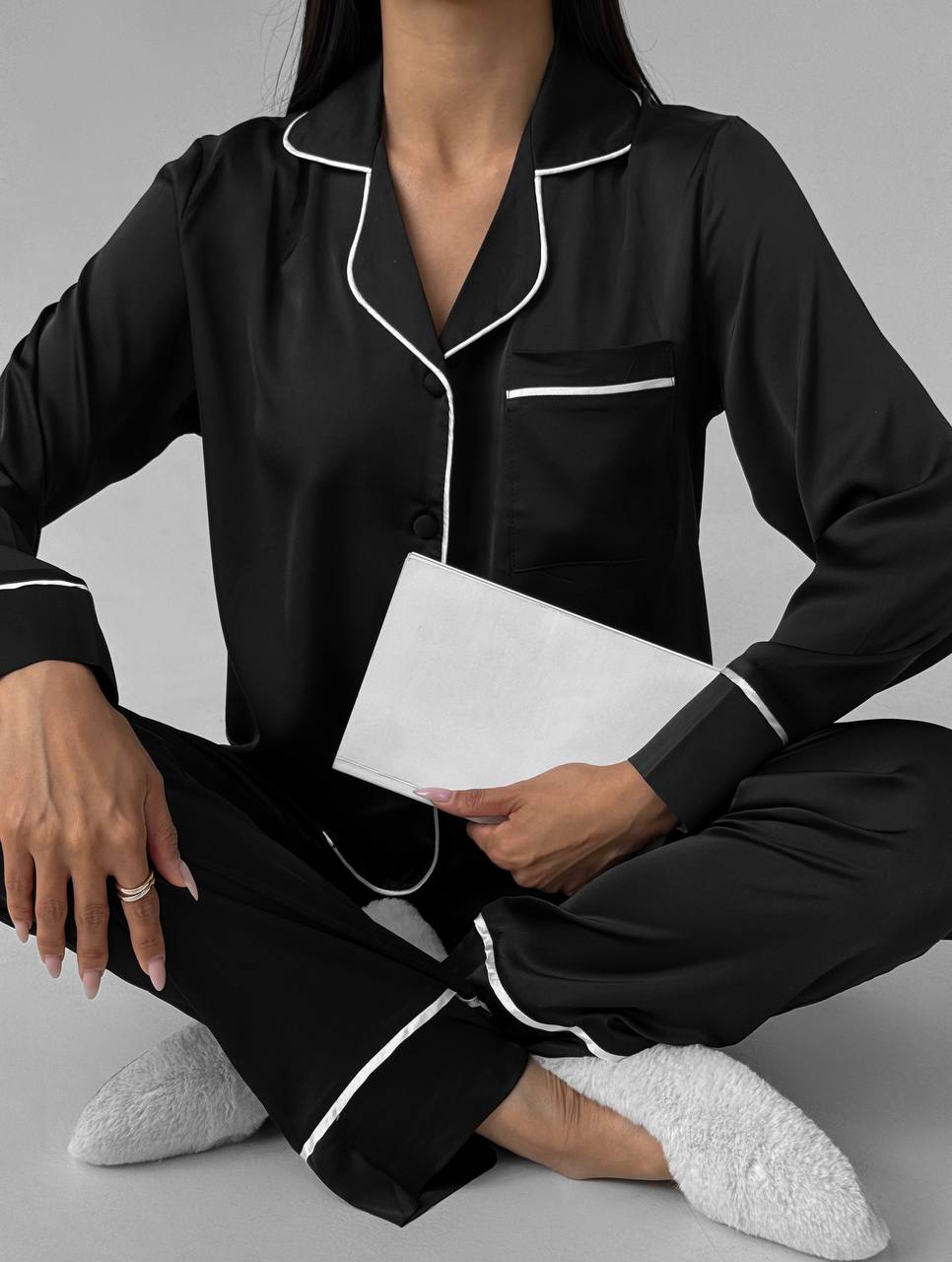 Long Sleeve Satin Pajamas